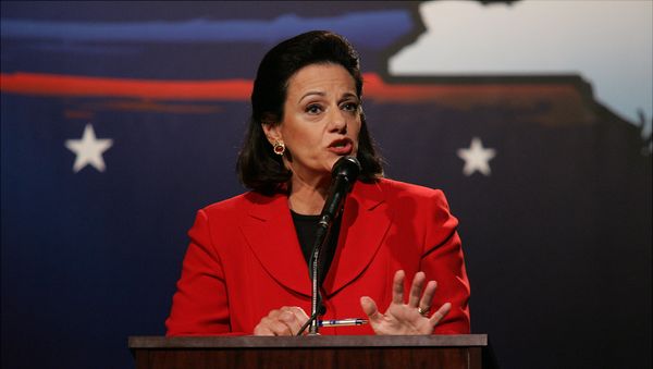 Candidate Kathleen Troia KT McFarland debates against John Spencer for the republican Senate nomination, on the campus of Pace University in New York on Wednesday, Aug. 9, 2006 Candidate Kathleen Troia KT McFarland debates against John Spencer for the republican Senate nomination, on the campus of Pace University in New York on Wednesday, Aug. 9, 2006 - Sputnik International