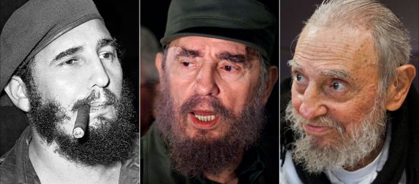 This combo of three file photos shows Fidel Castro, from left; smoking a cigar in Havana, Cuba, April 29, 1961; speaking to the media while on a mission to collect Elian Gonzales in Washington, D.C., April 6, 2000; and at his Havana home on Feb. 13, 2016 This combo of three file photos shows Fidel Castro, from left; smoking a cigar in Havana, Cuba, April 29, 1961; speaking to the media while on a mission to collect Elian Gonzales in Washington, D.C., April 6, 2000; and at his Havana home on Feb. 13, 2016 - Sputnik International