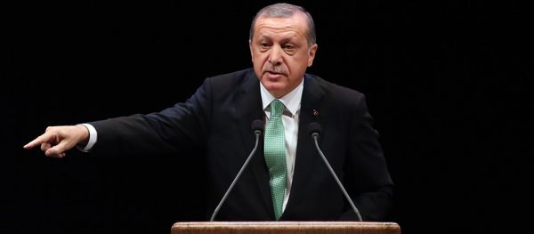 Turkish President Recep Tayyip Erdogan delivers a speech during the Living Human Treasures award ceremony at the Bestepe National Congress and Culture Centre in Ankara on November 3, 2016 - Sputnik International