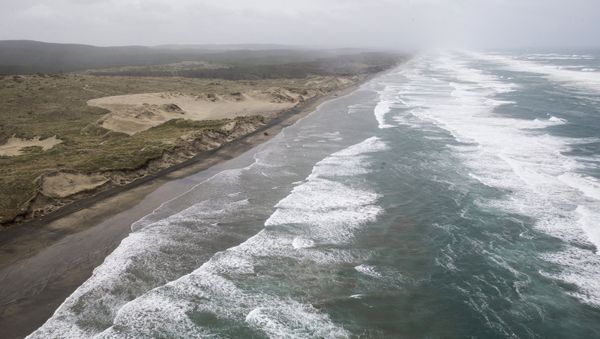Muriwai beach is seen Sunday, Nov. 27, 2016 after the chartered fishing boat Francie disappeared off Auckland, New Zealand - Sputnik International