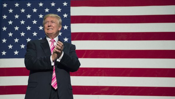 Republican presidential nominee Donald Trump takes the stage for a campaign event at Fredericksburg Expo Center August 20, 2016 in Fredericksburg, Virginia - Sputnik International