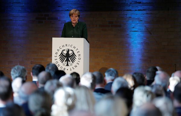 German Chancellor Angela Merkel gives a speech at the 60th anniversary of the founding of the German Intelligence Services (BND) in Berlin, Germany - Sputnik International
