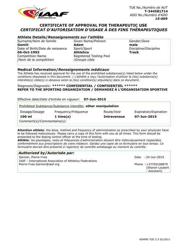 Documents provided by the Fancy Bears concerning Adam Gemili Documents provided by the Fancy Bears concerning Adam Gemili - Sputnik International