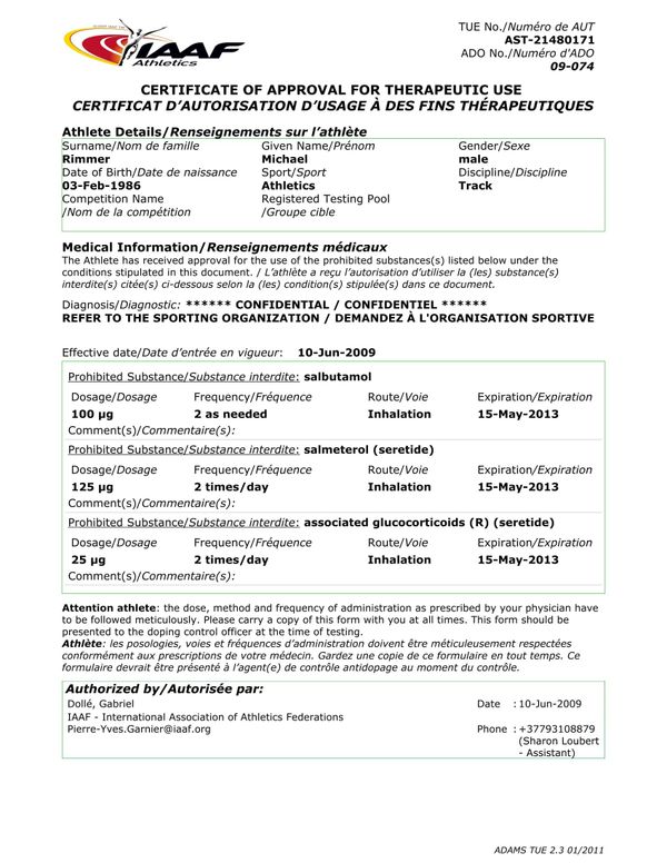 Documents provided by the Fancy Bears concerning Michael Rimmer (1) Documents provided by the Fancy Bears concerning Michael Rimmer (1) - Sputnik International