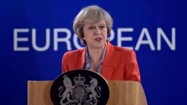 Britain's Prime Minister Theresa May holds a news conference after the EU summit in Brussels, Belgium October 21, 2016. - Sputnik International