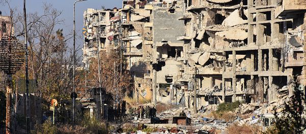 Destruction is seen in Aleppo's Bustan al-Basha neighbourhood on November 28, 2016, during Syrian pro-government forces assault to retake the entire northern city from rebel fighters. Destruction is seen in Aleppo's Bustan al-Basha neighbourhood on November 28, 2016, during Syrian pro-government forces assault to retake the entire northern city from rebel fighters. - Sputnik International