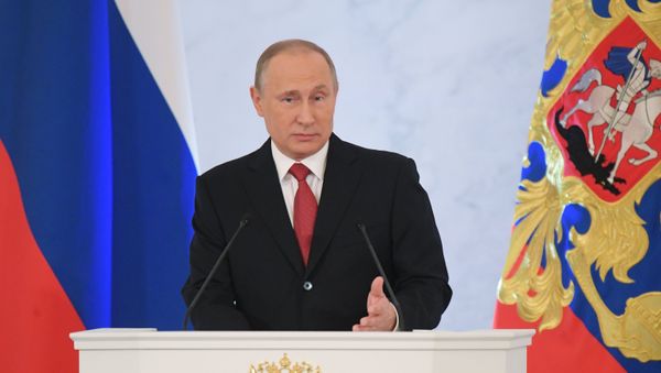 December 1, 2016. Russian President Vladimir Putin delivers his Annual Presidential Address to the Federal Assembly at the Kremlin's St. George Hall. - Sputnik International