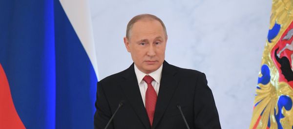 December 1, 2016. Russian President Vladimir Putin delivers his Annual Presidential Address to the Federal Assembly at the Kremlin's St. George Hall. December 1, 2016. Russian President Vladimir Putin delivers his Annual Presidential Address to the Federal Assembly at the Kremlin's St. George Hall. - Sputnik International