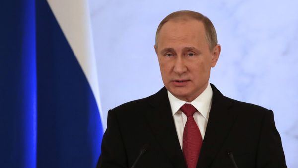 Russian President Vladimir Putin speaks as he gives his annual state of the nation address in the Kremlin in Moscow, Russia, Thursday, Dec. 1, 2016. - Sputnik International