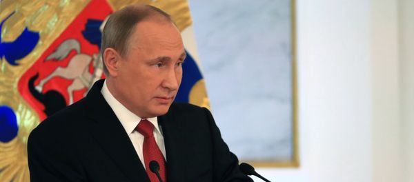 December 1, 2016. Russian President Vladimir Putin delivers his Annual Presidential Address to the Federal Assembly at the Kremlin's St. George Hall. - Sputnik International