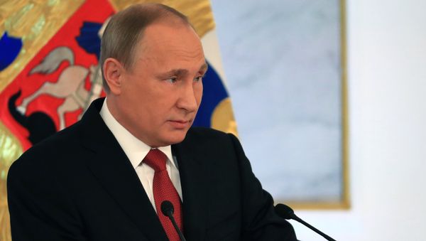 December 1, 2016. Russian President Vladimir Putin delivers his Annual Presidential Address to the Federal Assembly at the Kremlin's St. George Hall. - Sputnik International