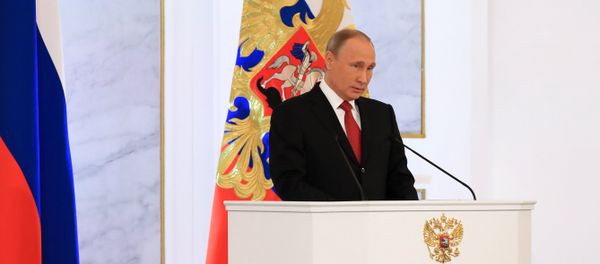 Russian President Vladimir Putin delivers his Annual Presidential Address to the Federal Assembly at the Kremlin's St. George Hall - Sputnik International