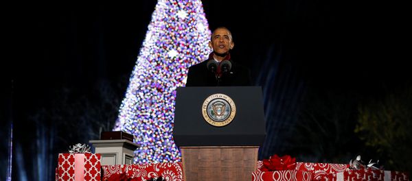 U.S. President Barack Obama delivers remarks at his final National Christmas Tree lighting as sitting president in Washington, U.S. December 1, 2016 U.S. President Barack Obama delivers remarks at his final National Christmas Tree lighting as sitting president in Washington, U.S. December 1, 2016 - Sputnik International