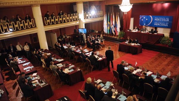 A Parlasur plenary session at the Mercosur building in Montevideo (File) A Parlasur plenary session at the Mercosur building in Montevideo (File) - Sputnik International
