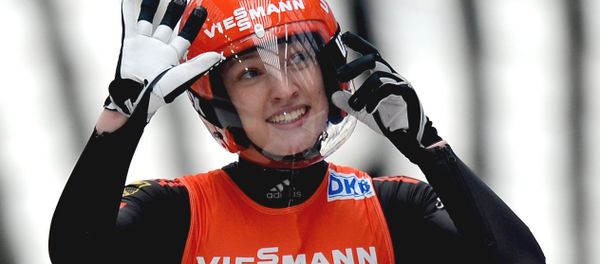 Germany's Aileen Frisch after a race at the Luge World Cup in Sochi. File photo - Sputnik International