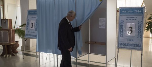 A polling station at the Tashkent Campus of the Moscow State University A polling station at the Tashkent Campus of the Moscow State University - Sputnik International