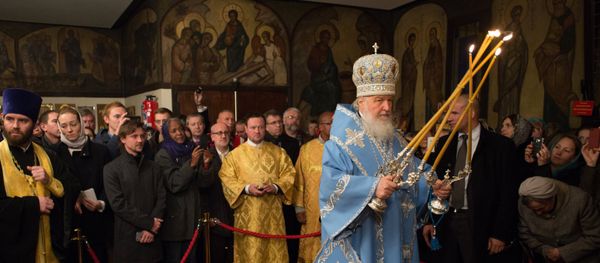Patriarch Kirill of Moscow and All Russia during a matins of an all-night vigil in the Russian Orthodox Church of the Three Hierarchs in Paris, held as part of his visit to France - Sputnik International