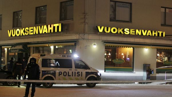 Police guards the area were three people were killed in a shooting incident at a restaurant in Imatra, Eastern Finland after midnight on December 4, 2016 Police guards the area were three people were killed in a shooting incident at a restaurant in Imatra, Eastern Finland after midnight on December 4, 2016 - Sputnik International