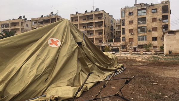 On Monday, a Russian mobile military hospital in Aleppo was shelled by Syrian rebels, killing two military medics and wounding another, according to the Russian Defense Ministry. On Monday, a Russian mobile military hospital in Aleppo was shelled by Syrian rebels, killing two military medics and wounding another, according to the Russian Defense Ministry. - Sputnik International