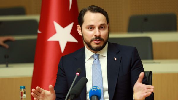 Turkish Minister of Energy Berat Albayrak gestures as he addresses the media in Ankara, on July 27, 2016 - Sputnik International