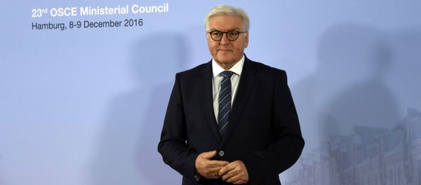 German Foreign Minister Frank-Walter Steinmeier waits for his counterparts at the 23rd OSCE Ministerial Council organized by Germany's OSCE Chairmanship in Hamburg, Germany December 8, 2016. German Foreign Minister Frank-Walter Steinmeier waits for his counterparts at the 23rd OSCE Ministerial Council organized by Germany's OSCE Chairmanship in Hamburg, Germany December 8, 2016. - Sputnik International