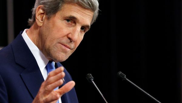 US Secretary of State John Kerry addresses a news conference during a NATO foreign ministers meeting at the Alliance headquarters in Brussels, Belgium, December 6, 2016. US Secretary of State John Kerry addresses a news conference during a NATO foreign ministers meeting at the Alliance headquarters in Brussels, Belgium, December 6, 2016. - Sputnik International