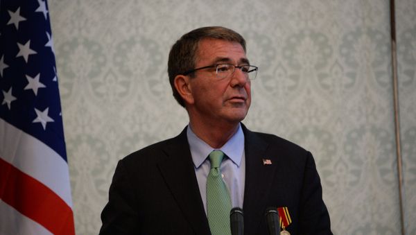 US Defence Secretary Ashton Carter addresses a joint press conference with Afghan President Ashraf Ghani at the Presidential Palace in Kabul - Sputnik International