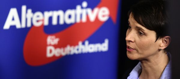 Frauke Petry, head of the right-wing populist party Alternative for Germany (AfD) party gives an interview after state elections exit poll results were announced on tv in Berlin on March 13, 2016 - Sputnik International