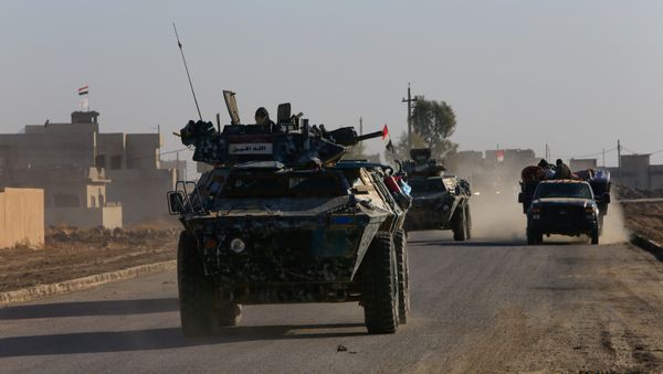 Iraqi security forces members drive a military vehicle in Qaraqosh, near Mosul, Iraq December 9, 2016 - Sputnik International