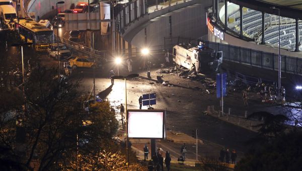 Rescue services work at the scene of explosions near the Besiktas football club stadium after attacks in Istanbul, late Saturday, Dec. 10, 2016. Two explosions struck Saturday night outside a major soccer stadium in Istanbul after fans had gone home, an attack that wounded about 20 police officers, Turkish authorities said. Turkish authorities have banned distribution of images relating to the Istanbul explosions within Turkey. - Sputnik International