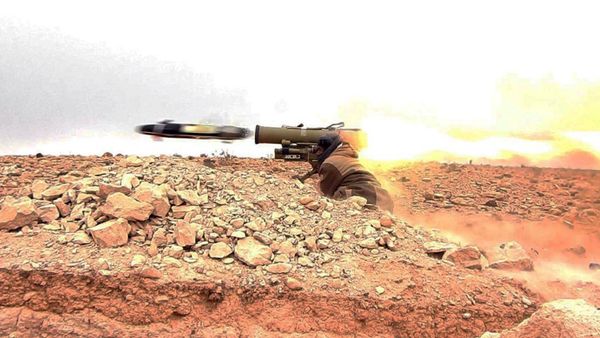 This image posted online on Saturday, Dec. 10, 2016, by Daesh supporters on an anonymous photo sharing website, purports to show a gunman firing an anti-tank missile at Syrian troops north of Palmyra city, in Homs Provence, Syria - Sputnik International