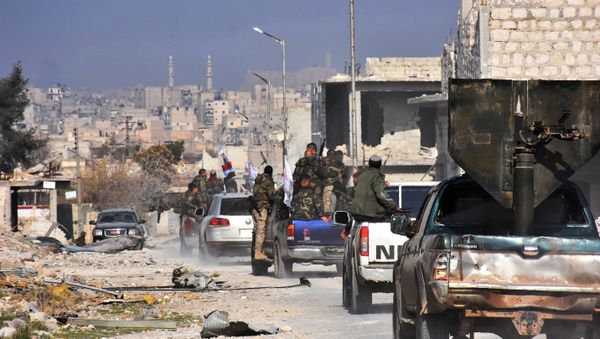 Syrian pro-government forces patrol Aleppo's Sheikh Saeed district, on December 12, 2016, after troops retook the area from rebel fighters Syrian pro-government forces patrol Aleppo's Sheikh Saeed district, on December 12, 2016, after troops retook the area from rebel fighters - Sputnik International