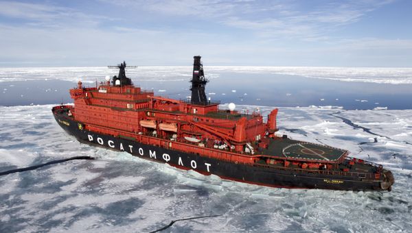 The nuclear icebreaker 50 Years of the Victory in the Arctic Ocean - Sputnik International