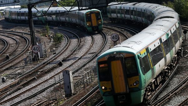 Southern Rail passenger trains arrive at Victoria Station in London on September 7, 2016 - Sputnik International