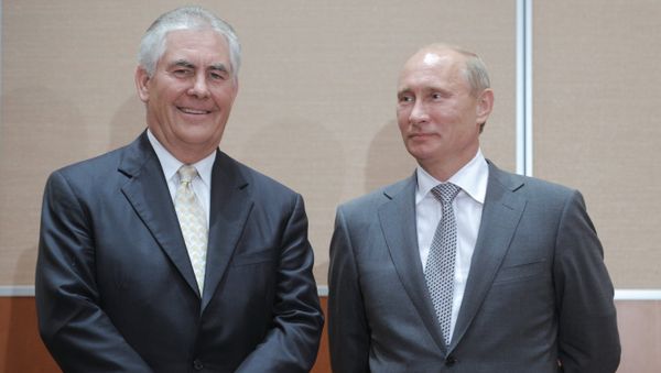 Rex Tillerson and Vladimir Putin Rex Tillerson and Vladimir Putin - Sputnik International