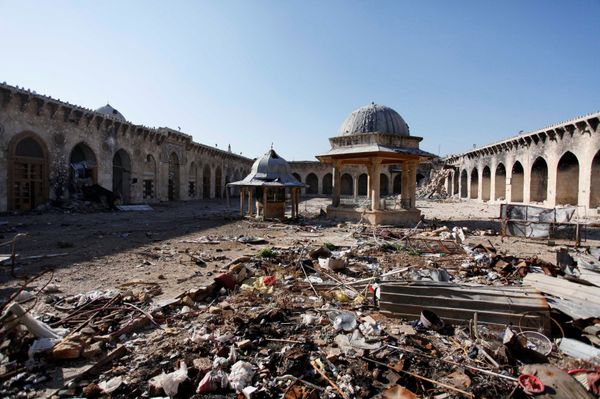 A general view of damage in the Umayyad mosque of Old Aleppo - Sputnik International