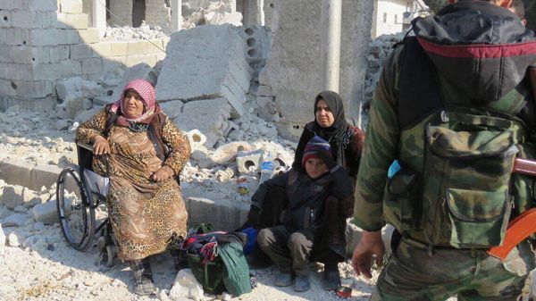 Women and children in the recently liberated Aleppo Women and children in the recently liberated Aleppo - Sputnik International