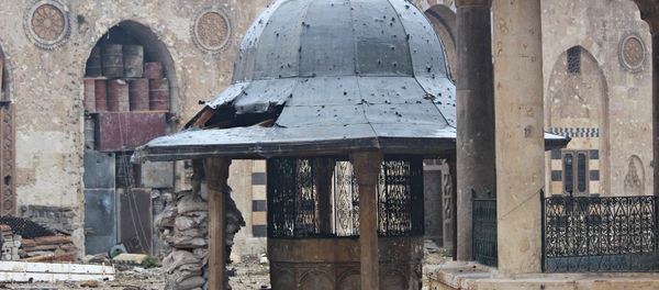 Damage to the Umayyed Mosque in Old City, East Aleppo, used as a sniper centre by Nusra Front and Ahrar Al Sham - Sputnik International