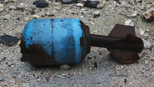 Unexploded gas canister fired by Nusra Front and associated NATO and Gulf state funded militant factions, Old City, East Aleppo Unexploded gas canister fired by Nusra Front and associated NATO and Gulf state funded militant factions, Old City, East Aleppo - Sputnik International