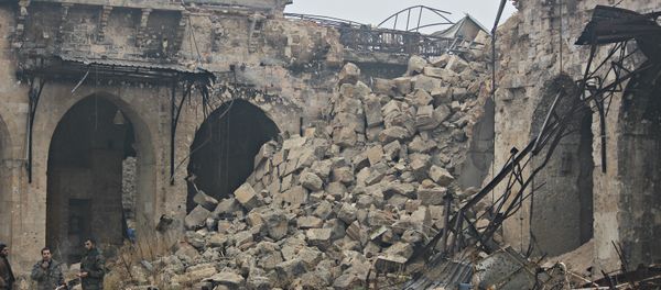 Destroyed Minaret of the Umayyed Mosque, Old City, East Aleppo. Liberated by SAA - Sputnik International