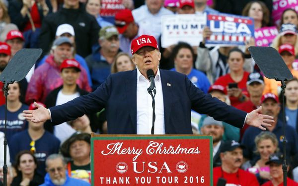 President-elect Donald Trump speaks during a rally at the Ladd–Peebles Stadium, Saturday, Dec. 17, 2016, in Mobile, Ala. President-elect Donald Trump speaks during a rally at the Ladd–Peebles Stadium, Saturday, Dec. 17, 2016, in Mobile, Ala. - Sputnik International