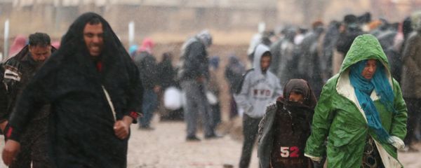 Displaced Iraqis, who fled the Islamic State stronghold of Mosul, walk under rain in Khazer camp, Iraq December 14, 2016 Displaced Iraqis, who fled the Islamic State stronghold of Mosul, walk under rain in Khazer camp, Iraq December 14, 2016 - Sputnik International