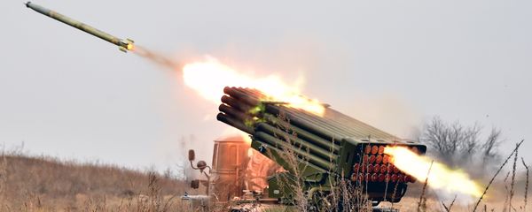 Ukrainian 122 mm MLRS BM-21 Grad fires rocket during a military exercise at a shooting range close to Devichiki in the Kiev region on October 28, 2016 Ukrainian 122 mm MLRS BM-21 Grad fires rocket during a military exercise at a shooting range close to Devichiki in the Kiev region on October 28, 2016 - Sputnik International