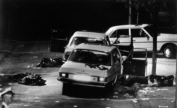 A file photo dated Sept. 5, 1977 shows the crime scene in Cologne, Germany, where German industrialists chairman Hanns-Martin Schleyer was kidnapped by members of the terrosrist group RAF (Red Army Faction) - Sputnik International