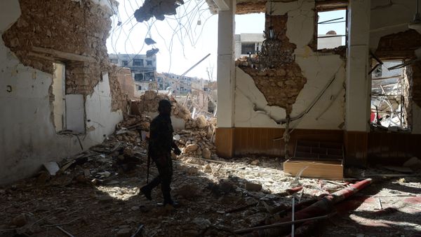 Soldier of the Syrian Arab Army in Darayya, a suburb of Damascus - Sputnik International