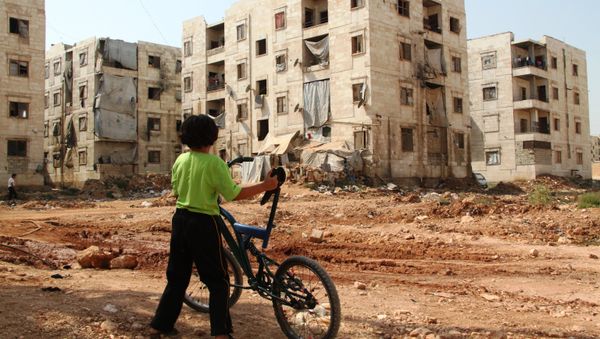 Children from refugee families near the area of hostilities in Aleppo. File photo - Sputnik International