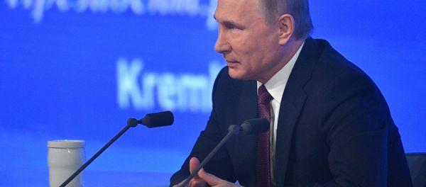 Russian President Vladimir Putin attends his annual end-of-year news conference in Moscow, Russia Russian President Vladimir Putin attends his annual end-of-year news conference in Moscow, Russia - Sputnik International