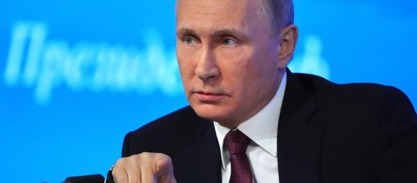 Russian President Vladimir Putin attends his annual end-of-year news conference in Moscow, Russia Russian President Vladimir Putin attends his annual end-of-year news conference in Moscow, Russia - Sputnik International