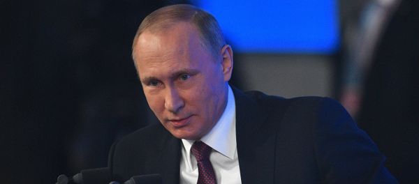 Russian President Vladimir Putin attends his annual end-of-year news conference in Moscow, Russia Russian President Vladimir Putin attends his annual end-of-year news conference in Moscow, Russia - Sputnik International