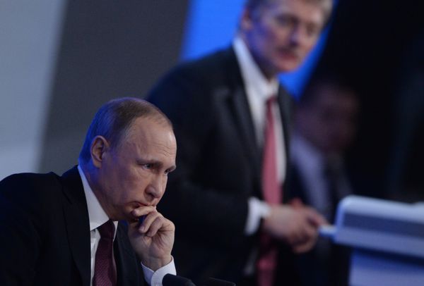 President Vladimir Putin during his twelfth annual news conference at Moscow's World Trade Center in Krasnaya Presnya President Vladimir Putin during his twelfth annual news conference at Moscow's World Trade Center in Krasnaya Presnya - Sputnik International